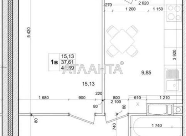 1-комнатная квартира по адресу ул. Лесная (площадь 41,6 м²) - Atlanta.ua - imageAlt 12