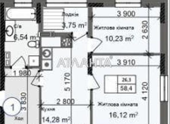 2-комнатная квартира по адресу ул. Промышленная (площадь 58,4 м²) - Atlanta.ua - фото 5
