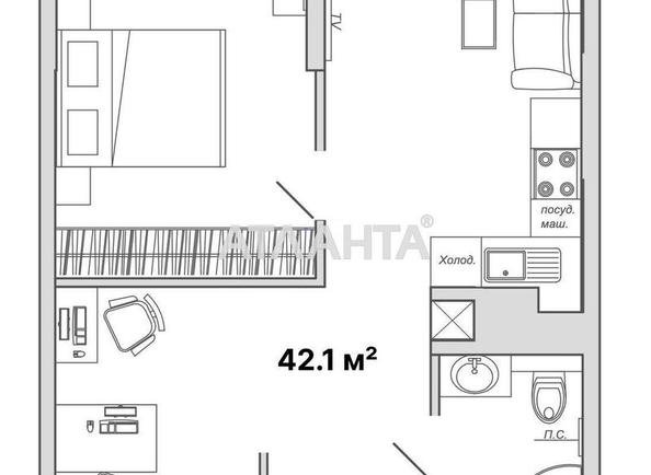 1-комнатная квартира по адресу ул. Жемчужная (площадь 42 м²) - Atlanta.ua - imageAlt 10