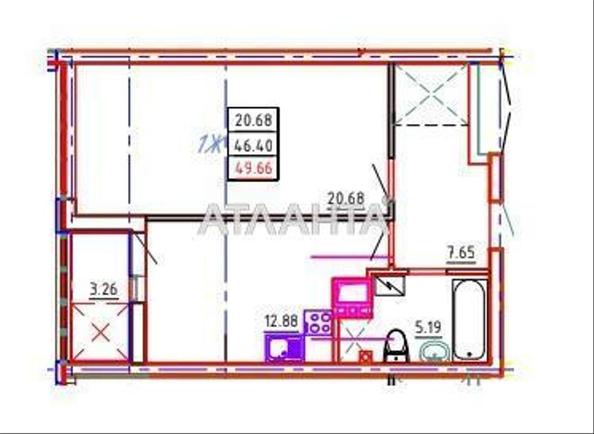 1-комнатная квартира по адресу ул. Среднефонтанская (площадь 49,6 м²) - Atlanta.ua - фото 2