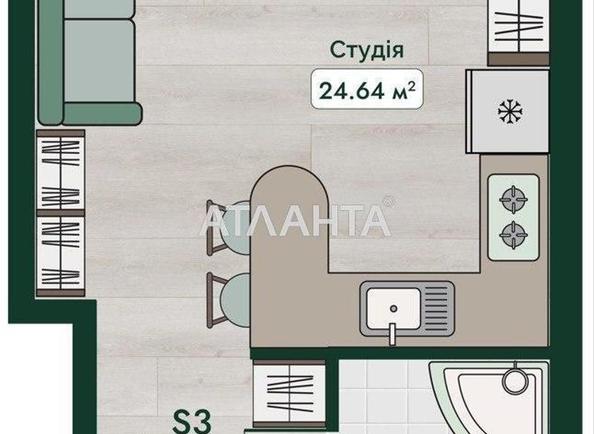 1-кімнатна квартира за адресою вул. Паустовського (площа 31,5 м²) - Atlanta.ua