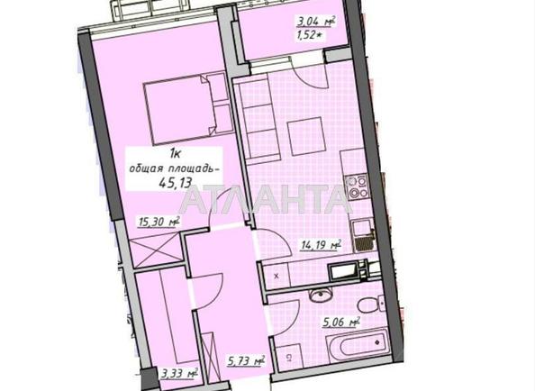 1-комнатная квартира по адресу Курортный пер. (площадь 45,1 м²) - Atlanta.ua - фото 2