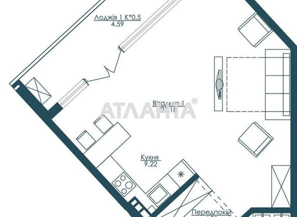 1-комнатная квартира по адресу Французский бул. (площадь 53,4 м²) - Atlanta.ua - фото 9