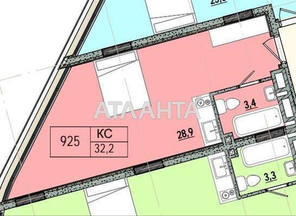 1-кімнатна квартира за адресою вул. Аркадійське плато (площа 32,2 м²) - Atlanta.ua - фото 2