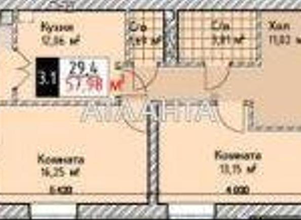 2-комнатная квартира по адресу ул. Сахарова (площадь 58,0 м²) - Atlanta.ua - фото 5