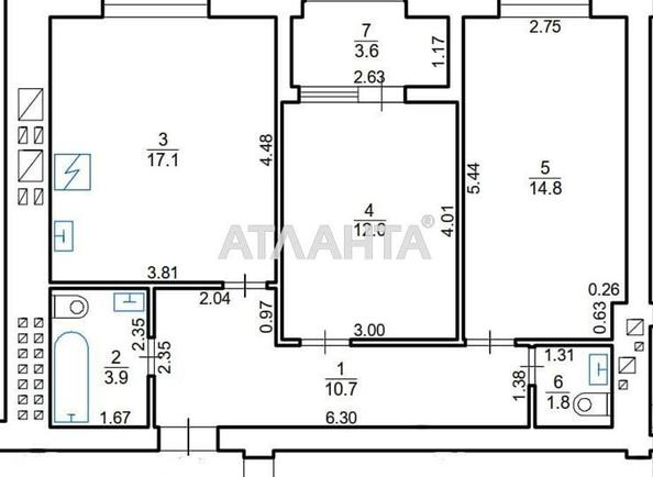 2-комнатная квартира по адресу ул. Героев Крут (площадь 63,9 м²) - Atlanta.ua - фото 5