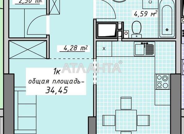 1-комнатная квартира по адресу Курортный пер. (площадь 34,5 м²) - Atlanta.ua - imageAlt 12