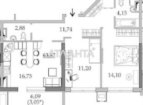 1-кімнатна квартира за адресою вул. Вільямса ак. (площа 68 м²) - Atlanta.ua - фото 3