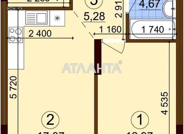1-комнатная квартира (площадь 43,7 м²) - Atlanta.ua - фото 10