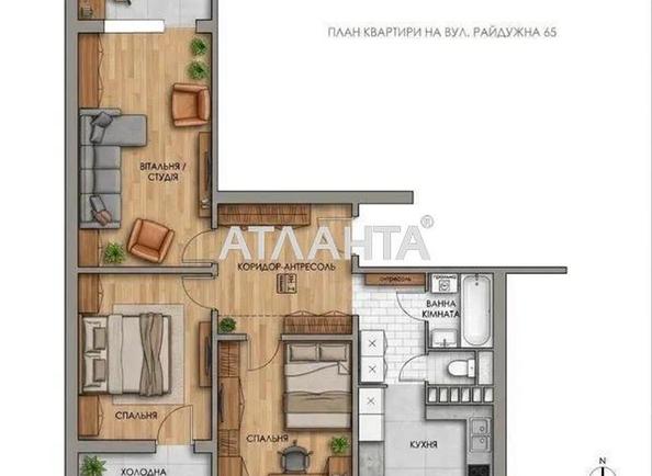 3-rooms apartment apartment by the address st. Ul Raduzhnaya (area 76 m²) - Atlanta.ua - фото 10