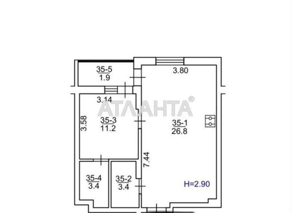 1-комнатная квартира по адресу Мечникова И. Ул.   (площадь 46,7 м²) - Atlanta.ua - фото 2