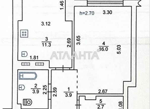 1-комнатная квартира по адресу ул. 1 мая (площадь 38 м²) - Atlanta.ua - imageAlt 7