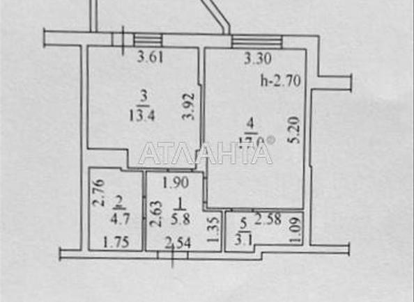 1-комнатная квартира по адресу Овидиопольская дор. (площадь 39,8 м²) 1-комнатная квартира по адресу Овидиопольская дор. (площадь 39,8 м²) - Atlanta.ua