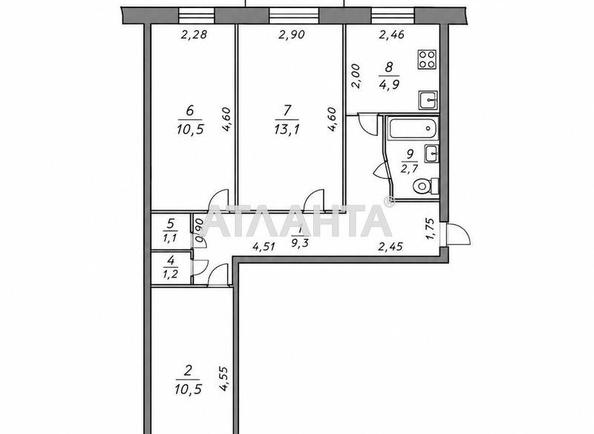3-комнатная квартира по адресу ул. Сегедская (площадь 55,5 м²) - Atlanta.ua - фото 8