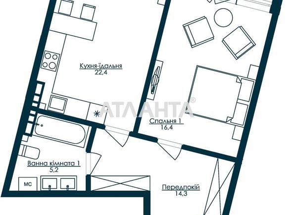 1-комнатная квартира по адресу Французский бул. (площадь 60,6 м²) - imageAlt 2 1-комнатная квартира по адресу Французский бул. (площадь 60,6 м²) - Atlanta.ua - imageAlt 2