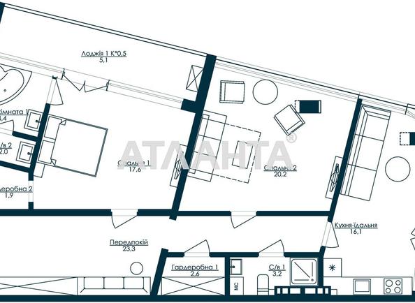2-комнатная квартира по адресу Французский бул. (площадь 98,3 м²) - imageAlt 2 2-комнатная квартира по адресу Французский бул. (площадь 98,3 м²) - Atlanta.ua - imageAlt 2