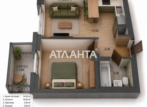 1-комнатная квартира по адресу ул. Авдеева-черноморского (площадь 31,7 м²) - Atlanta.ua - фото 3