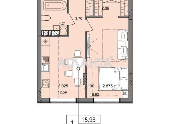 1-кімнатна квартира за адресою вул. Бочарова ген. (площа 39,4 м²) - Atlanta.ua - фото 6