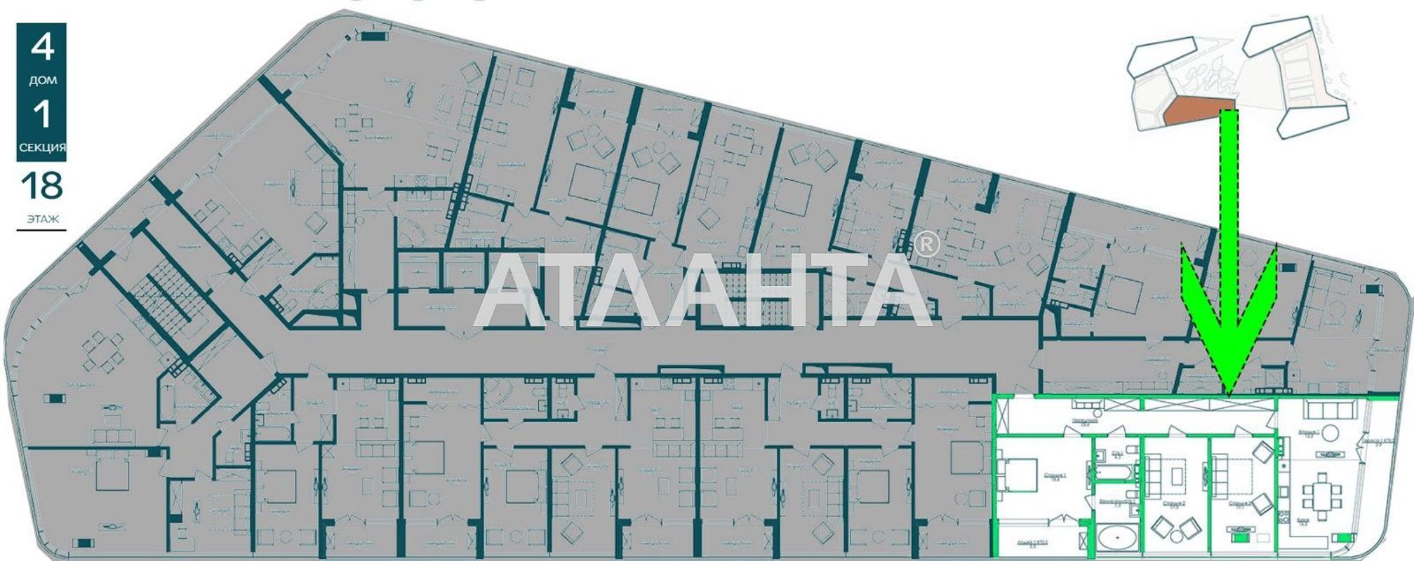 Багатокімнатна квартира за адресою вул. Французький бульв. (площа 122,9 м²) - Atlanta.ua - фото 11