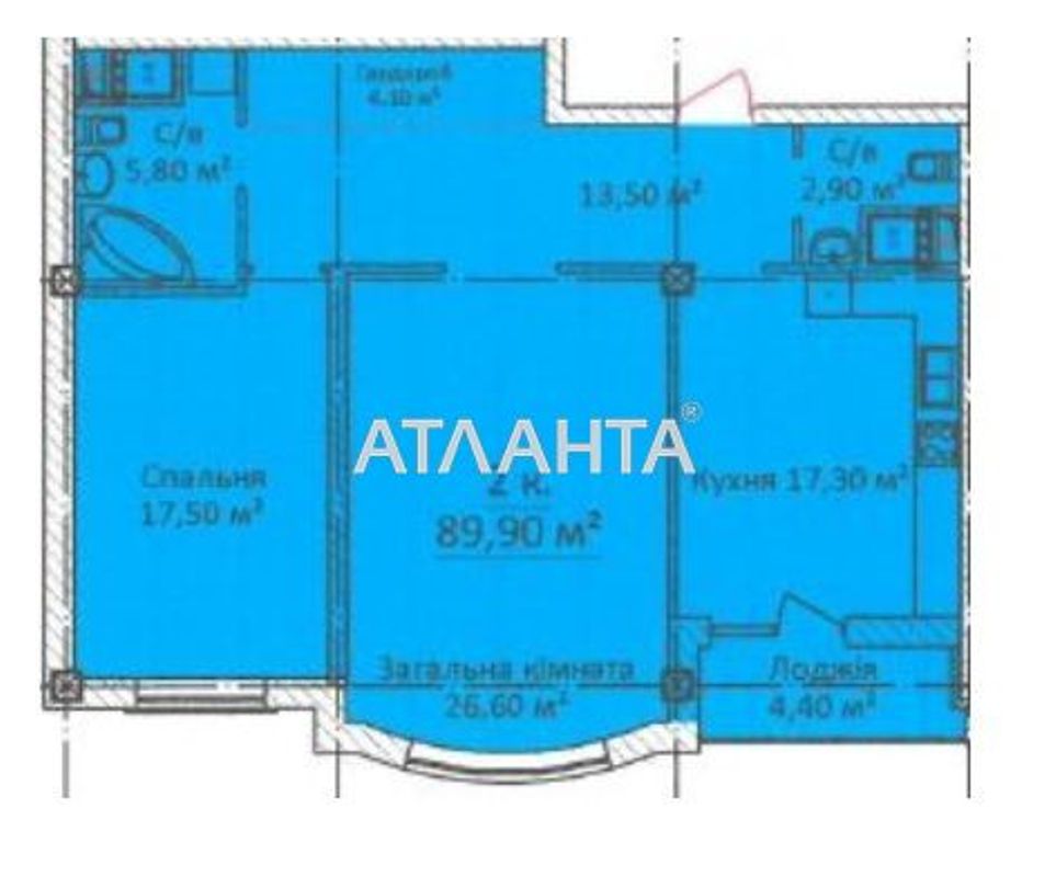 2-rooms apartment apartment by the address st. Evreyskaya Bebelya (area 89,9 m²) - Atlanta.ua - photo 7