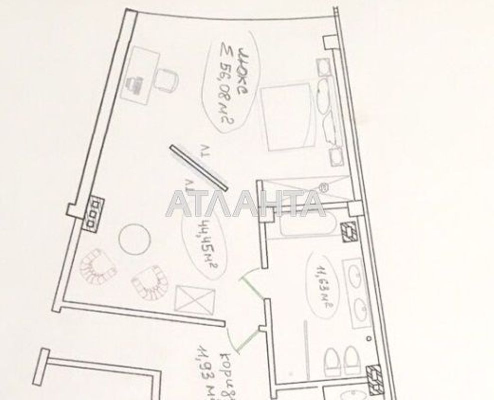 1-комнатная квартира по адресу ул. Бернардацци (площадь 58 м²) - Atlanta.ua - фото 11