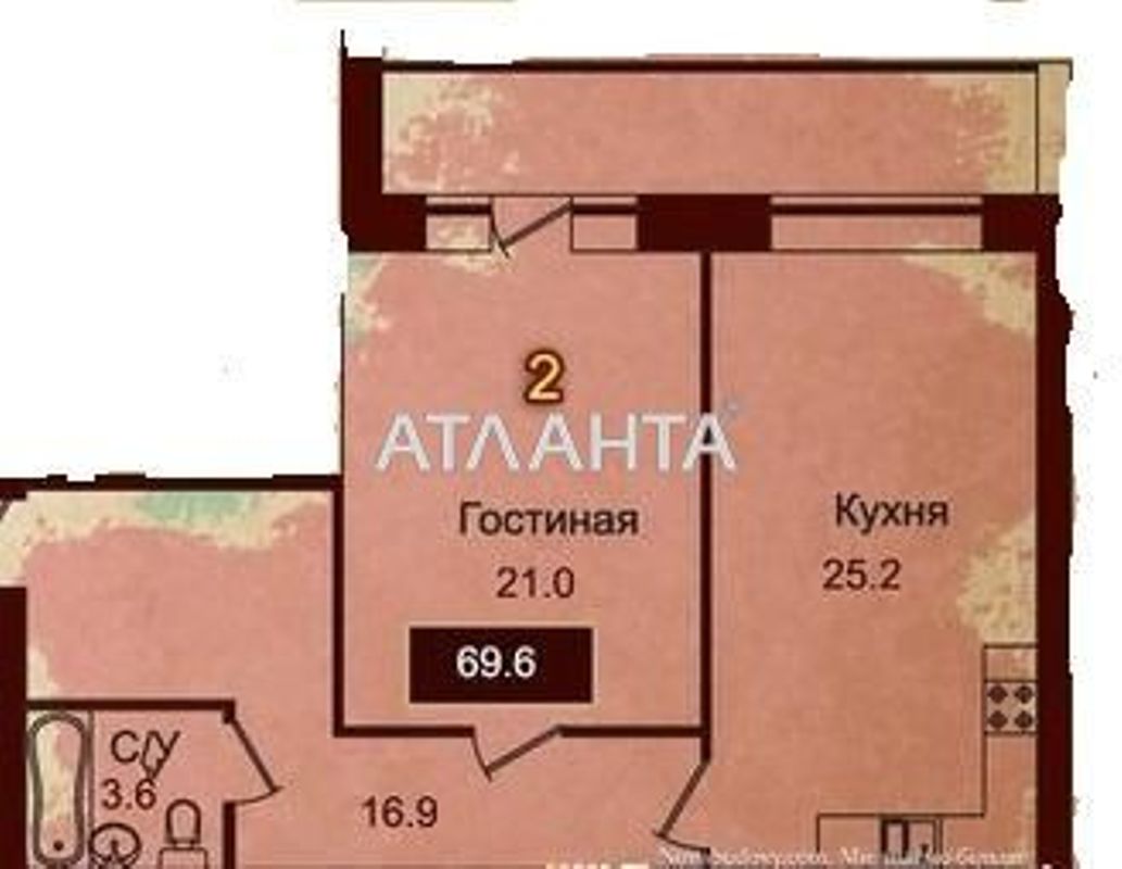 2-комнатная квартира по адресу Французский бул. (площадь 71,6 м²) - Atlanta.ua - фото 12