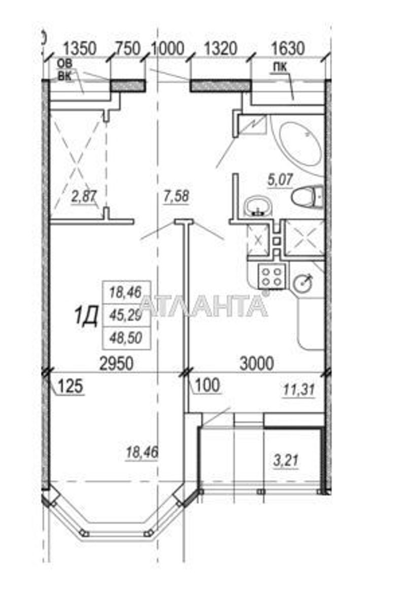 1-room apartment apartment by the address st. Srednefontanskaya (area 51 m²) - Atlanta.ua - photo 3