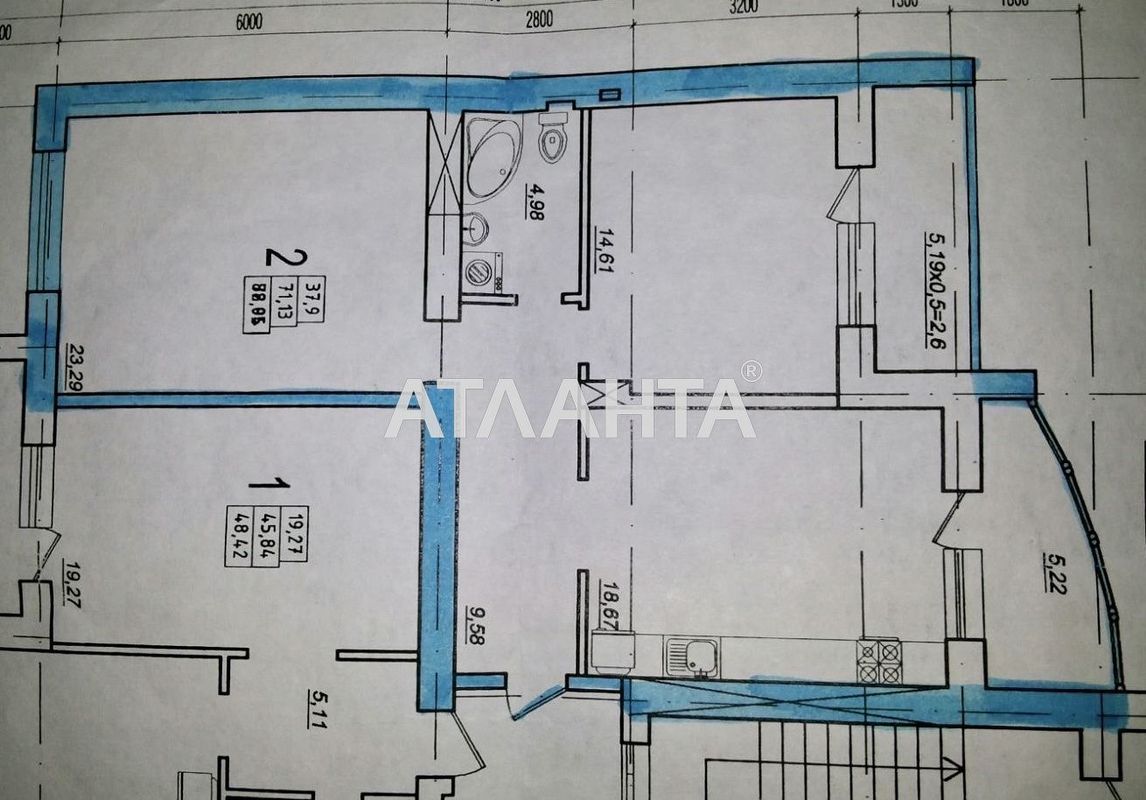 2-rooms apartment apartment by the address st. Parusnaya Geroev Stalingrada (area 81,7 m²) - Atlanta.ua - photo 3