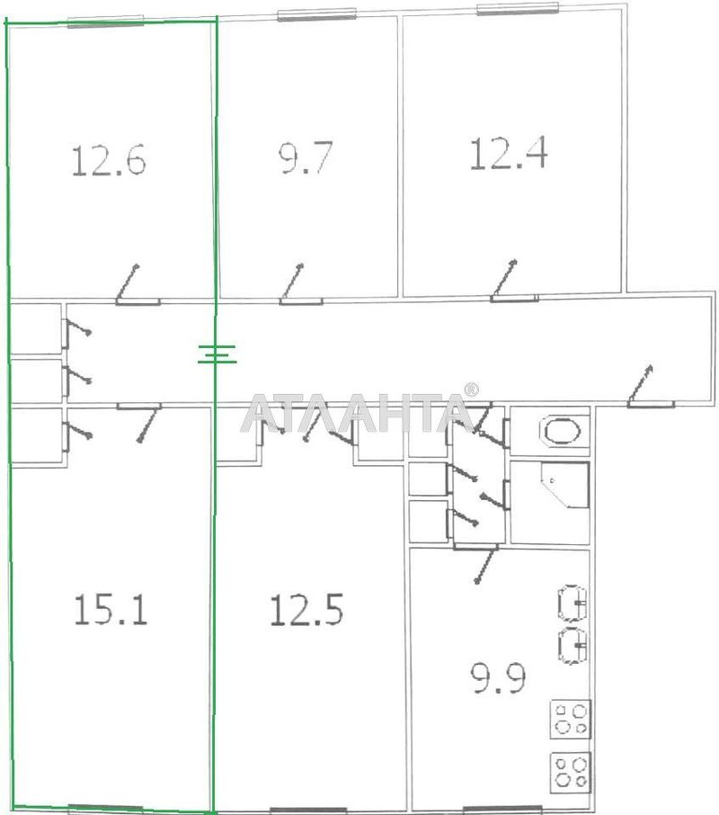 Комунальна квартира за адресою вул. Новікова (площа 27,6 м²) - Atlanta.ua - фото 9