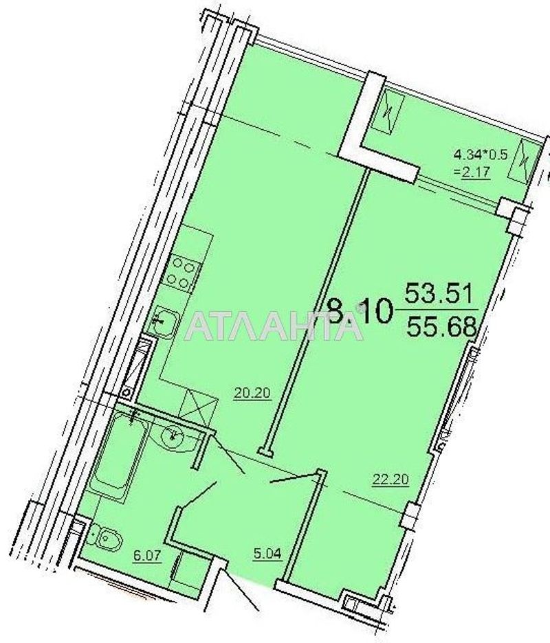 2-комнатная квартира по адресу Ванный пер. (площадь 54 м²) - Atlanta.ua - фото 4