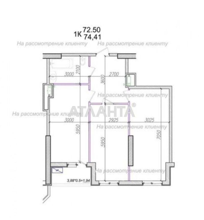 2-комнатная квартира по адресу ул. Генуэзская (площадь 74,4 м²) - Atlanta.ua - фото 4