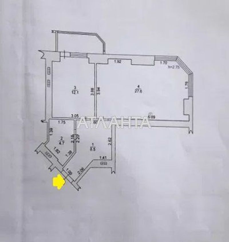 1-room apartment apartment by the address st. Parusnaya Geroev Stalingrada (area 58 m²) - Atlanta.ua - photo 2