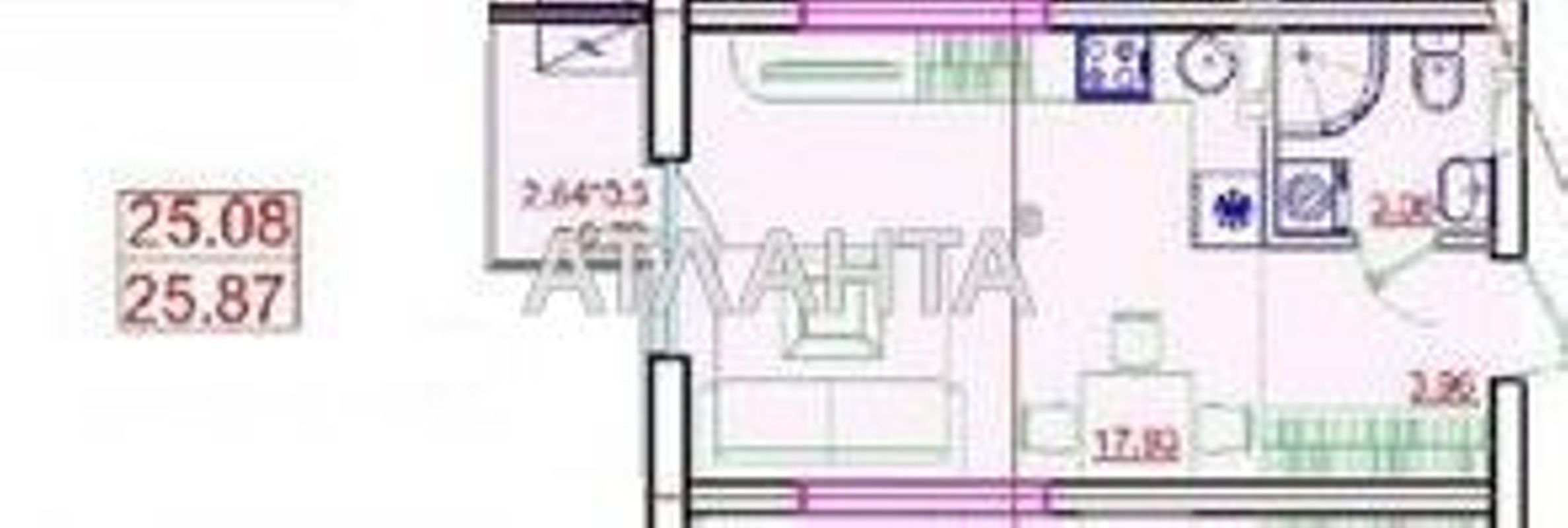 1-кімнатна квартира за адресою вул. Приморська (площа 25,9 м²) - Atlanta.ua - фото 6