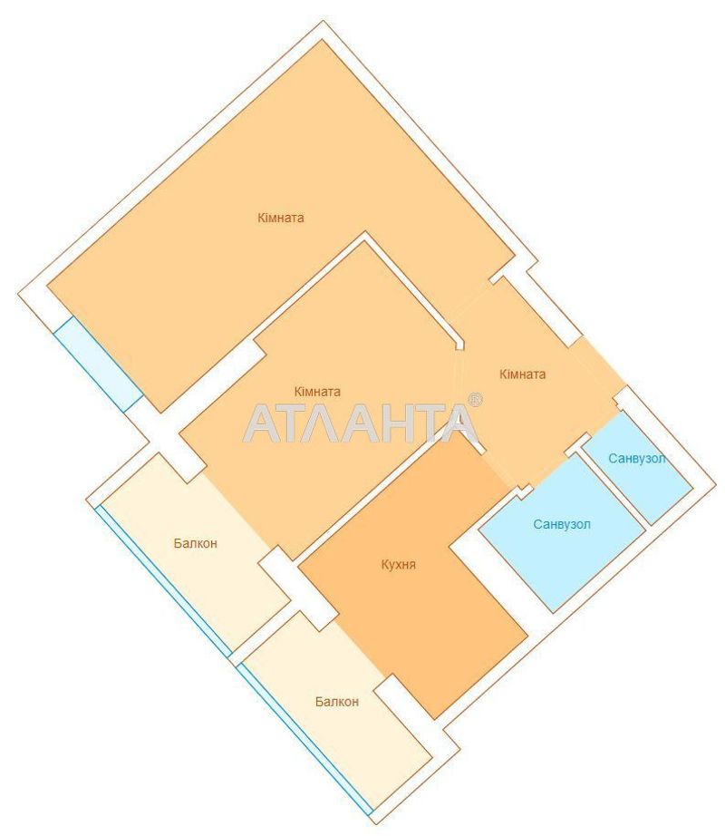 2-кімнатна квартира за адресою вул. Бугаївська (площа 53 м²) - Atlanta.ua - фото 5