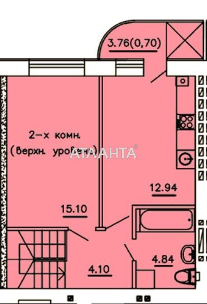 3-комнатная квартира по адресу Днепропетр. Дор. (площадь 77,4 м²) - Atlanta.ua - фото 3