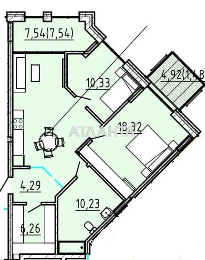2-комнатная квартира по адресу Фонтанская дор. (площадь 82,0 м²) - Atlanta.ua - фото 4