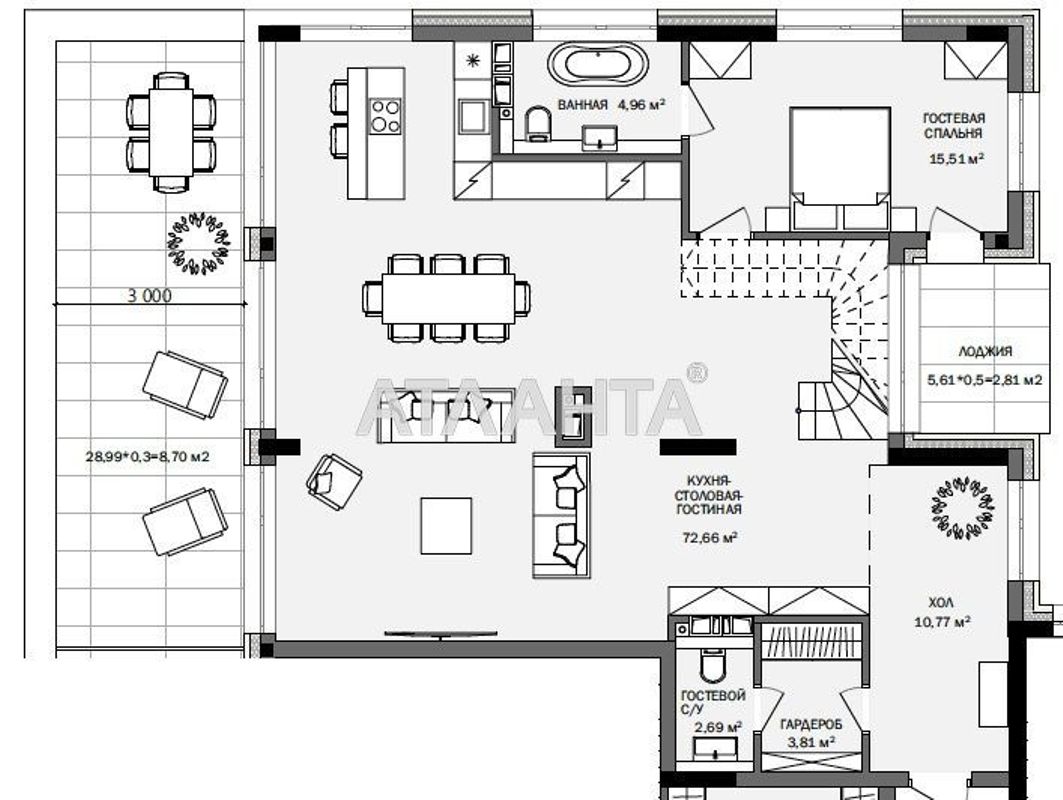 Багатокімнатна квартира за адресою вул. Французький бульв. (площа 225,6 м²) - Atlanta.ua - фото 2