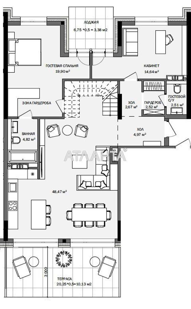 Многокомнатная квартира по адресу Французский бул. (площадь 192,8 м²) - Atlanta.ua - фото 3