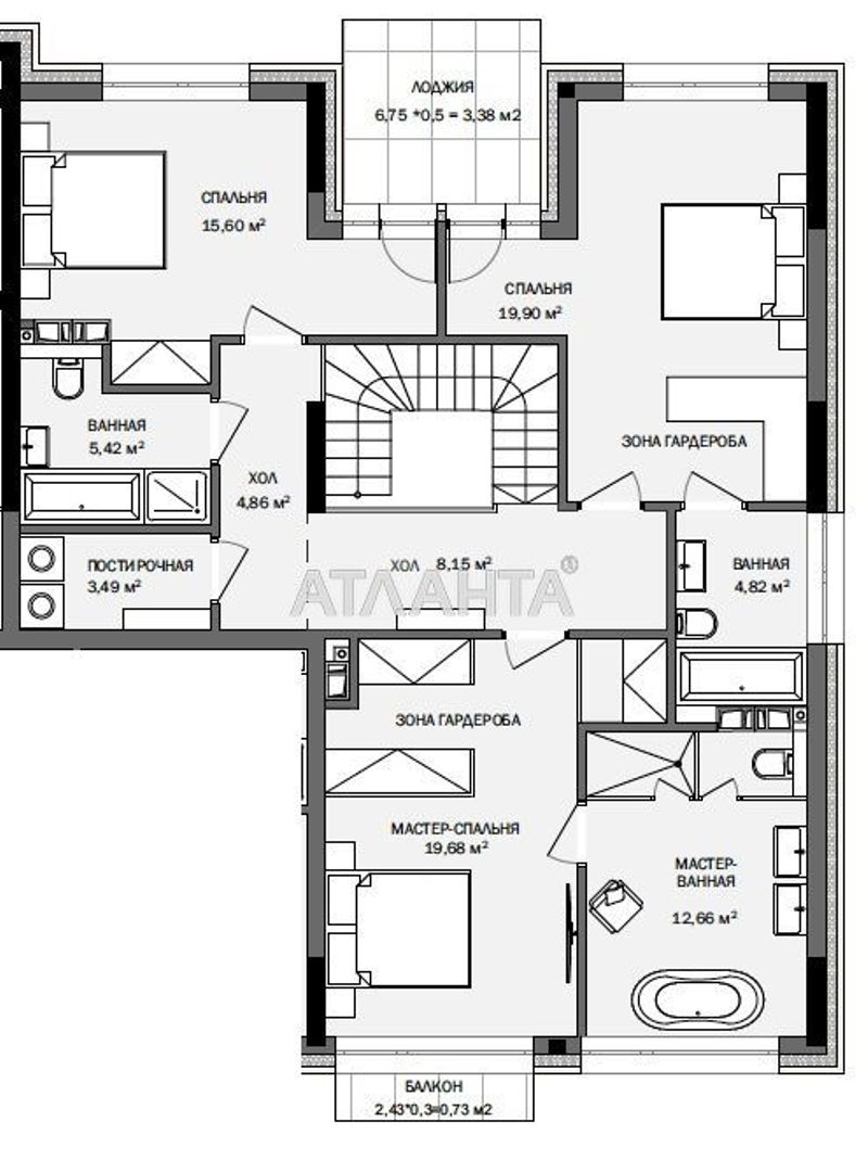Многокомнатная квартира по адресу Французский бул. (площадь 208 м²) - Atlanta.ua - фото 4