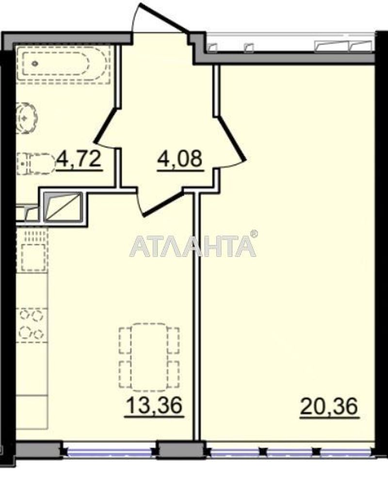 1-room apartment apartment by the address st. Sakharova (area 43,2 m²) - Atlanta.ua - photo 3