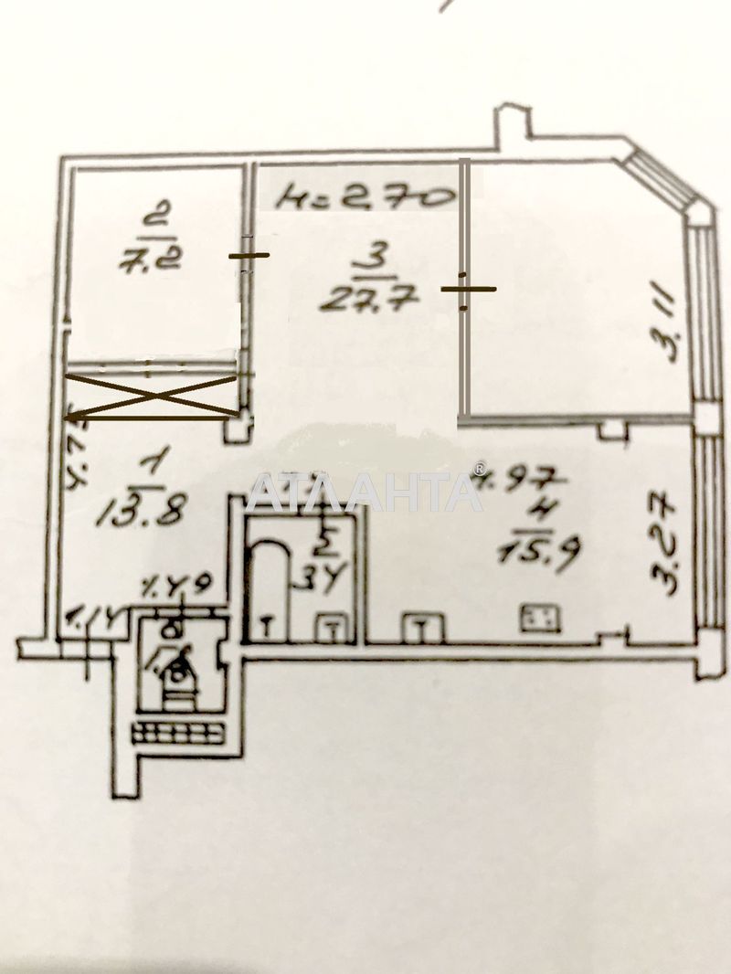 2-комнатная квартира по адресу ул. Маловского (площадь 70 м²) - Atlanta.ua - фото 13