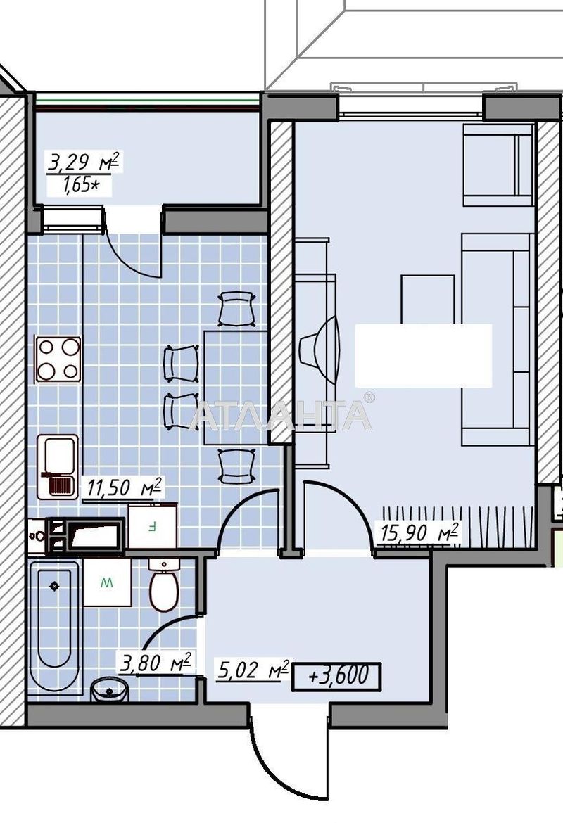 1-room apartment apartment by the address st. Genuezskaya (area 39 m²) - Atlanta.ua - photo 4