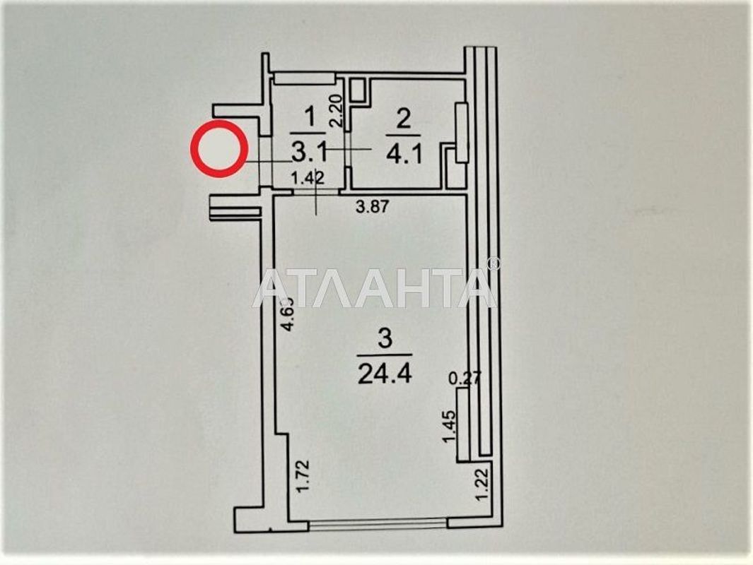 1-комнатная квартира по адресу ул. Парусная (площадь 32 м²) - Atlanta.ua - фото 7