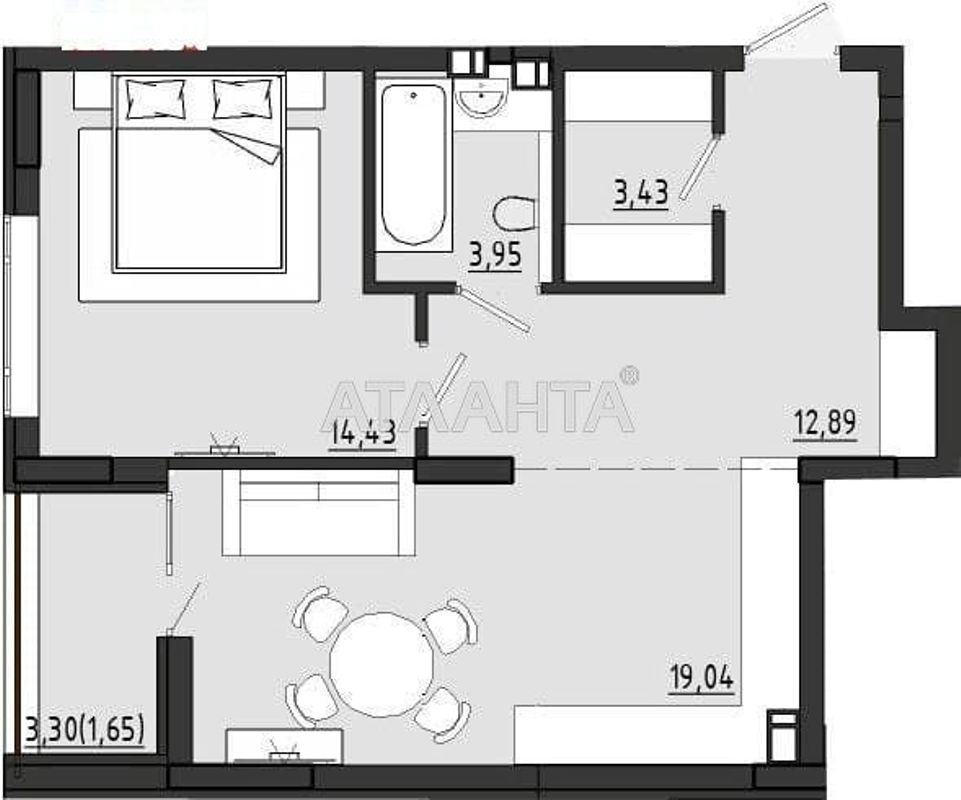 1-room apartment apartment by the address st. Chekhova (area 55,6 m²) - Atlanta.ua - photo 9