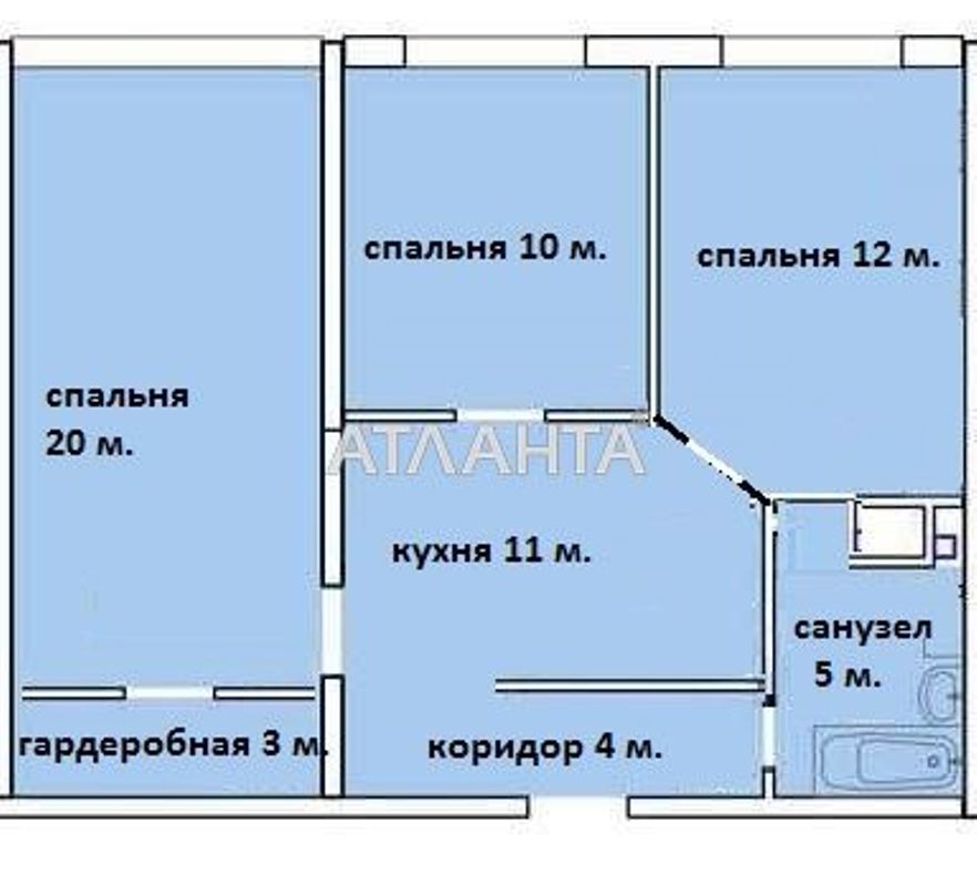 3-кімнатна квартира за адресою вул. Перлинна (площа 65 м²) - Atlanta.ua - фото 2