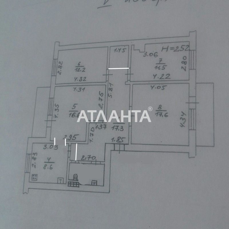 Багатокімнатна квартира за адресою вул. Бреуса (площа 91,4 м²) - Atlanta.ua - фото 17