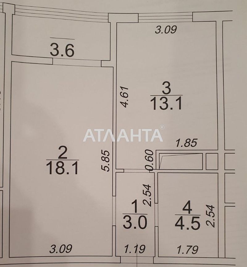 1-комнатная квартира по адресу ул. Сахарова (площадь 43 м²) - Atlanta.ua - фото 4