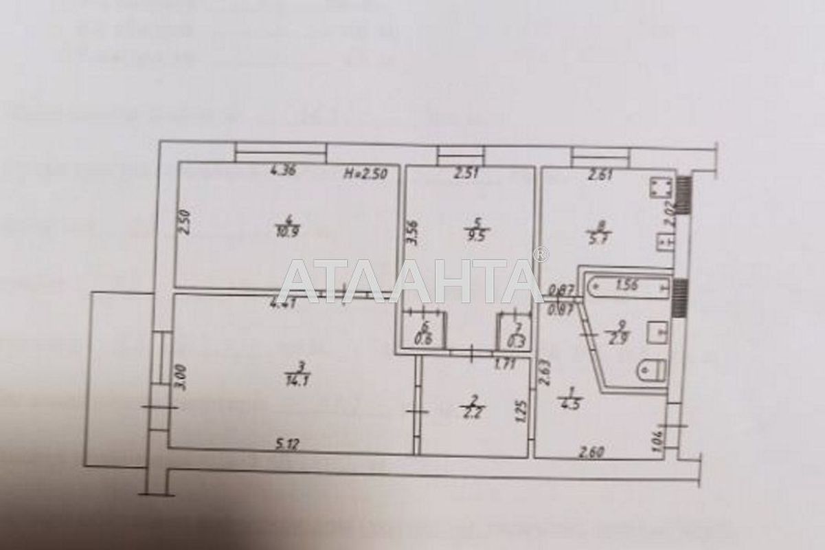 3-кімнатна квартира за адресою Добровольського пр. (площа 52 м²) - Atlanta.ua - фото 17