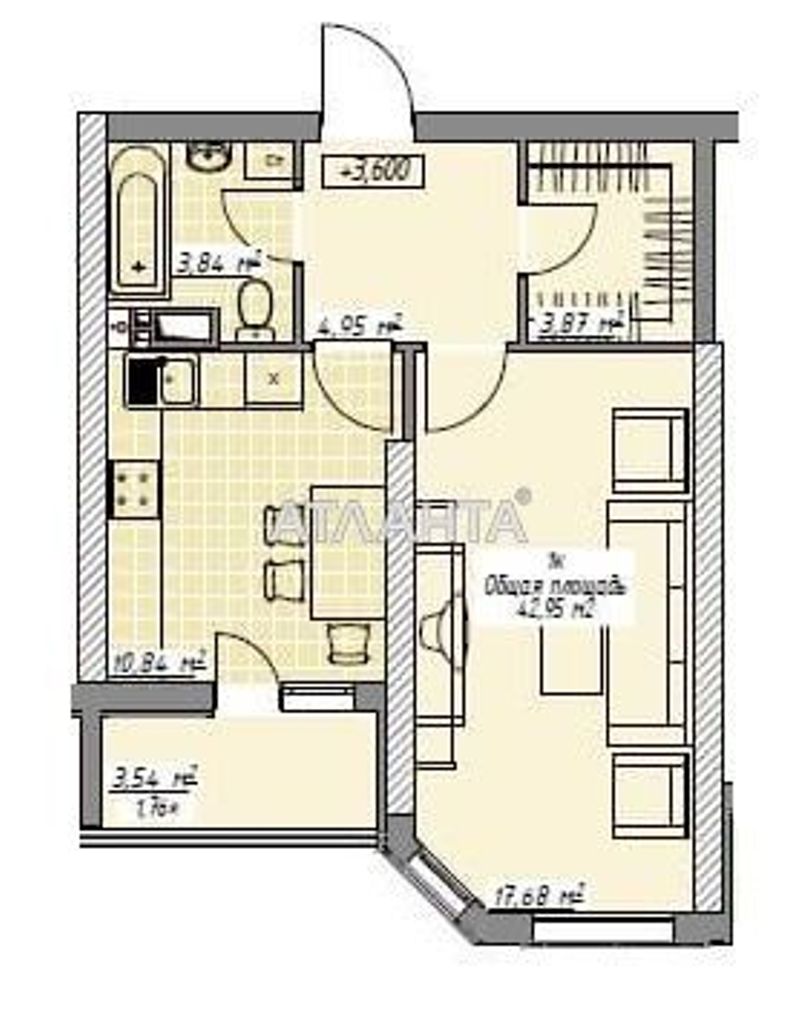 1-room apartment apartment by the address st. Genuezskaya (area 43 m²) - Atlanta.ua - photo 13