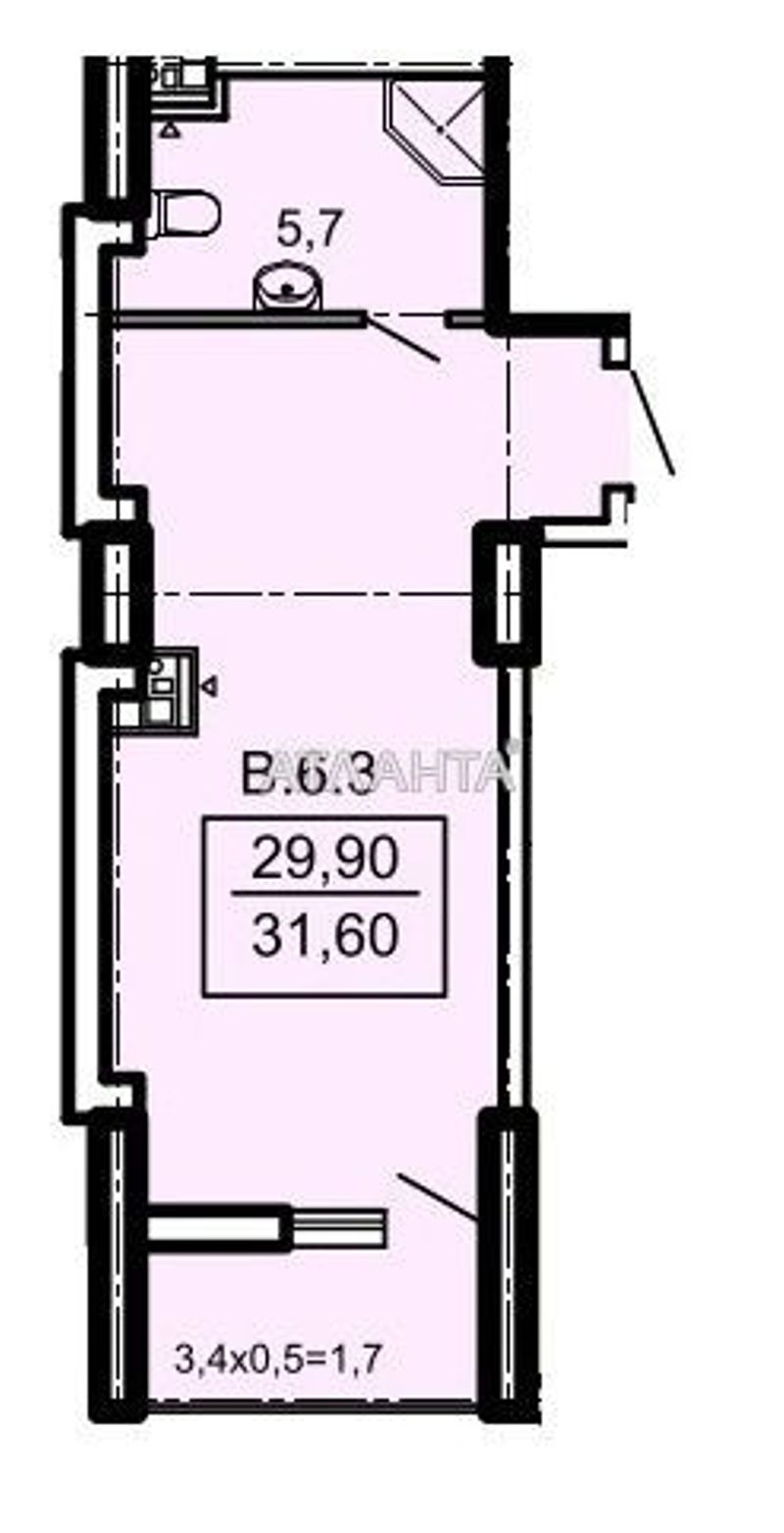 1-кімнатна квартира за адресою Тополиний пров. (площа 31,8 м²) - Atlanta.ua - фото 9